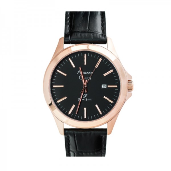 Alexandre Christie AC 1026 Rosegold Black Man Leather MDLRGBA Primo Steel